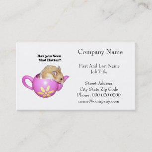 Funny Mad Hatter Dormouse Alice in Wonderland Business Card