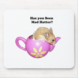Funny Mad Hatter Dormouse Alice in Wonderland Mouse Pad