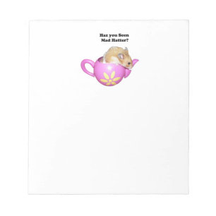 Funny Mad Hatter Dormouse Alice in Wonderland Notepad
