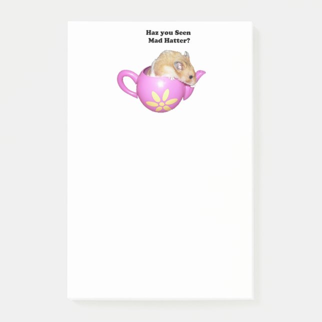  Funny Mad Hatter Dormouse Alice in Wonderland Post-it Notes (Front)