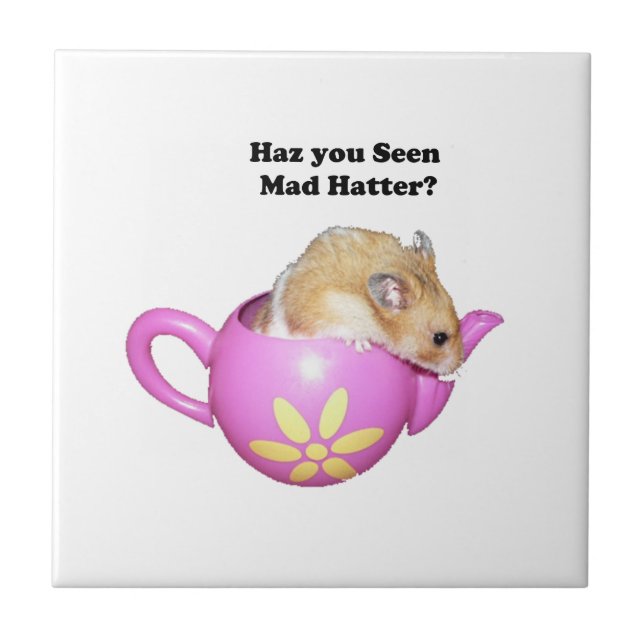  Funny Mad Hatter Dormouse Alice in Wonderland Tile (Front)