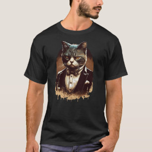 Funny Mafia Cat Feline Gangster Cat Lovers T-Shirt