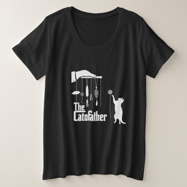 Funny Mafia Cat Parody Graphic Tee (Design Front)