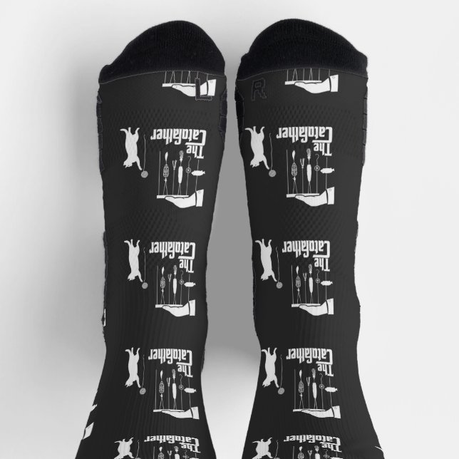 Funny Mafia Cat Parody Graphic Tee Socks (Top)
