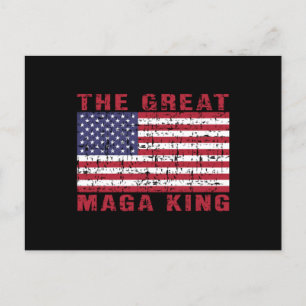 Funny MAGA King Trump Supporter Postcard