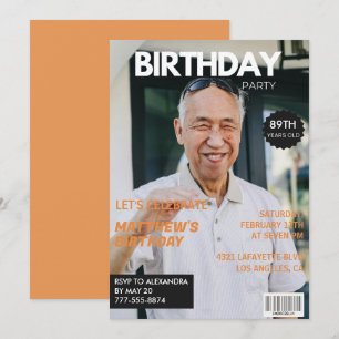 Funny Magazine Editorial Photo 89th birthday Invitation