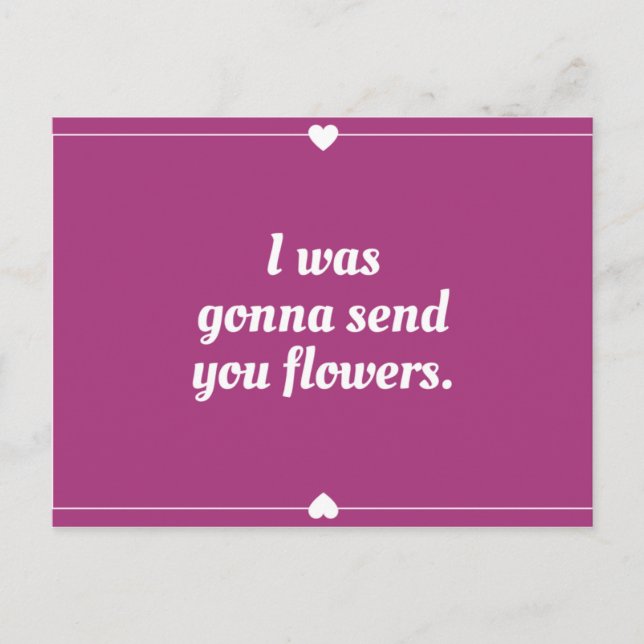 Funny Magenta Heart Border Postcard (Front)
