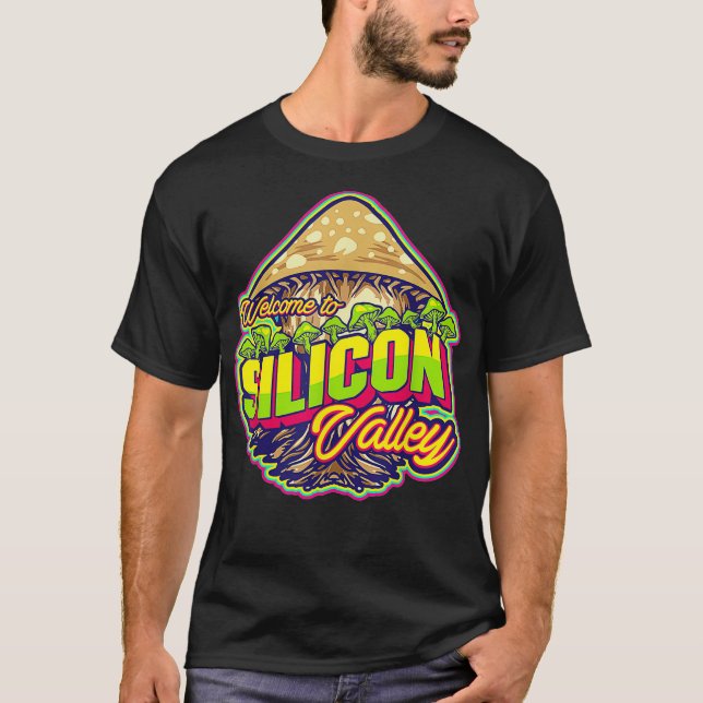 Funny Magic Mushroom Design for San Francisco Tech T-Shirt (Front)