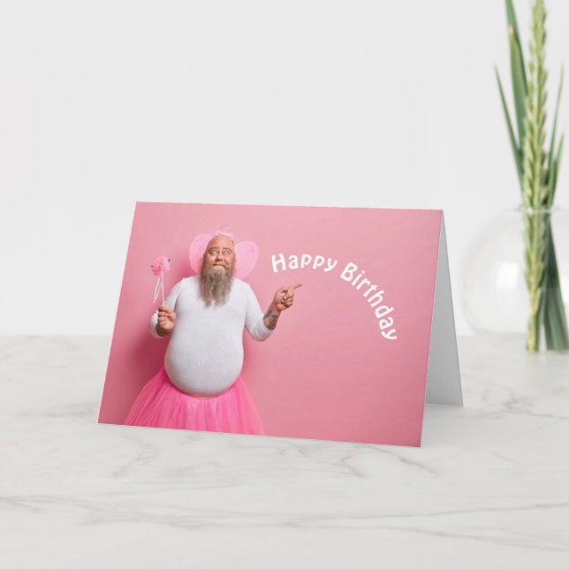 Funny Magical Wish Happy Birthday Greeting Card (Front)