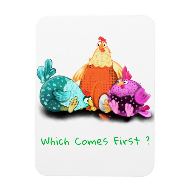 Funny Magnet Chickens Waiting Egg To Hatch (Vertical)