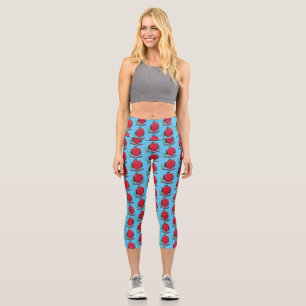 Funny magnificent frigate bird cartoon capri leggings