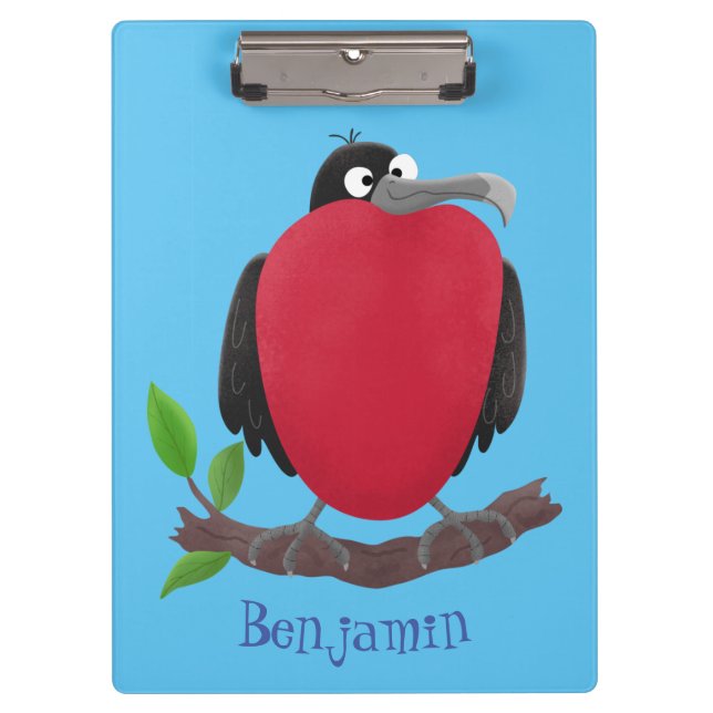 Funny magnificent frigate bird cartoon clipboard (Front)