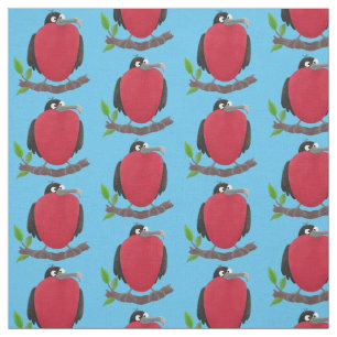 Funny magnificent frigate bird cartoon fabric