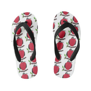 Funny magnificent frigate bird cartoon kid's jandals