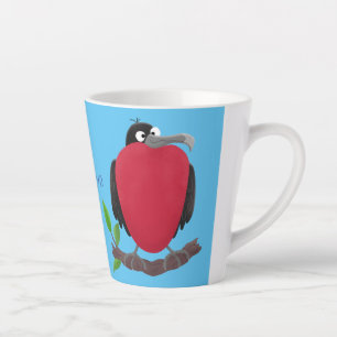 Funny magnificent frigate bird cartoon latte mug