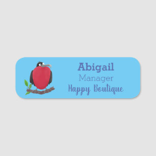 Funny magnificent frigate bird cartoon  name tag