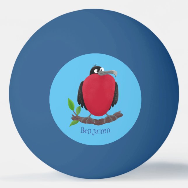 Funny magnificent frigate bird cartoon  ping pong ball (Front)