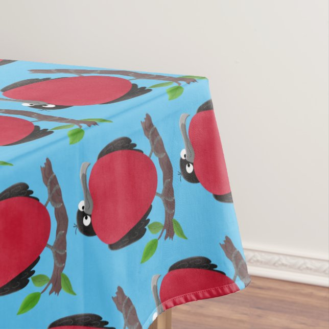 Funny magnificent frigate bird cartoon tablecloth (In Situ)