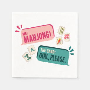 Funny Mahjong Cocktail Napkins–Girl, Please Napkin