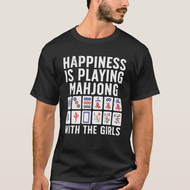 Funny Mahjong For Women Girls Tile Game Mah Jongg  T-Shirt (Front)