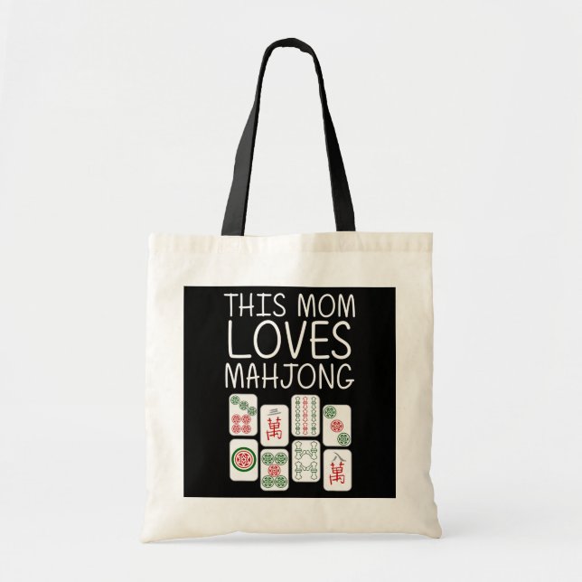 Funny Mahjong Gift For Mum Mother Tile Game Lover Tote Bag (Front)