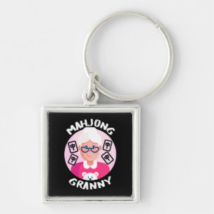 Funny mahjong key ring