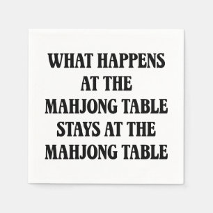 Funny Mahjong Lover Quote Mahj Humour Hostess Napkin
