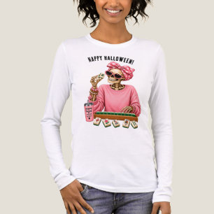 Funny Mahjong Skeleton Halloween Tri-Blend Shirt