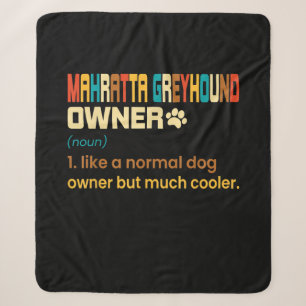 Funny Mahratta Greyhound Vintage Retro Dog Mum Dad Sherpa Blanket