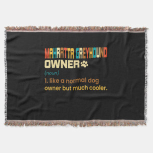 Funny Mahratta Greyhound Vintage Retro Dog Mum Dad Throw Blanket