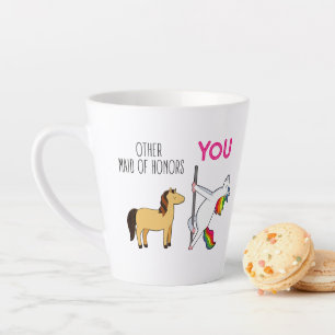 Funny Maid Of Honour Proposal, Cute Unicorn Latte Mug