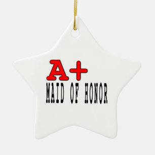 Funny Maids of Honour : A+ Maid of Honour Ceramic Tree Decoration
