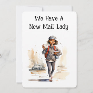 Funny Mail Lady Moving Announcement Cards