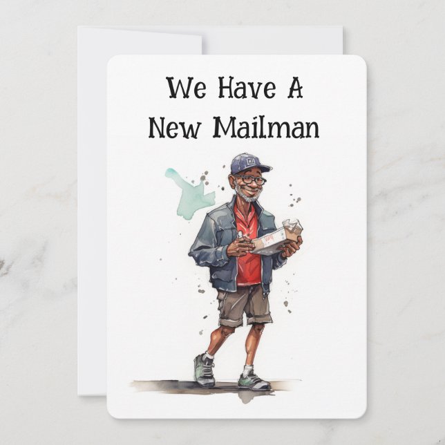 Funny Mailman Moving Announcement Cards (Front)