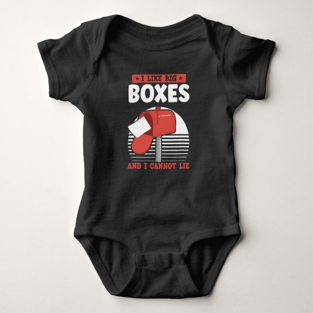 Funny Mailman Postal Worker Mail Carrier Baby Bodysuit (Front)