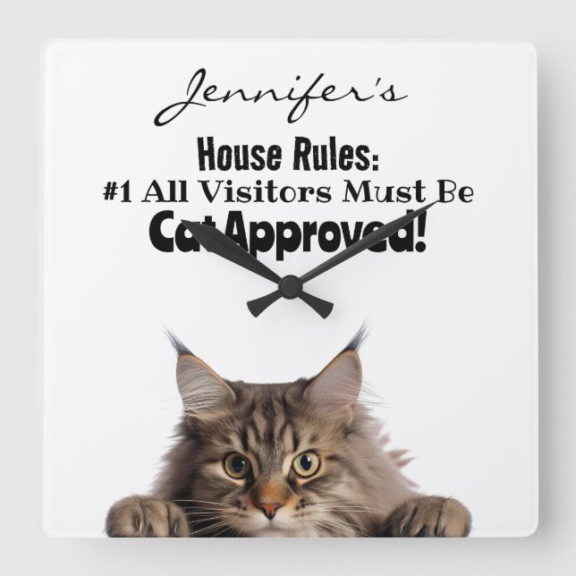 Funny Maine Coon Cat Wall Clock (Front)
