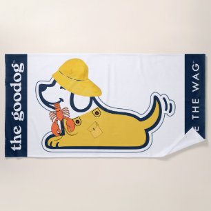Funny Maine Lobster Dog Silhouette Beach Towel