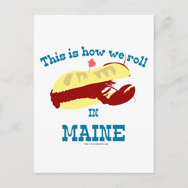 Funny Maine Lobster Roll Postcard (Front)