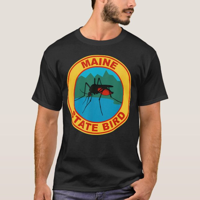 Funny Maine Mosquito State T-Shirt (Front)