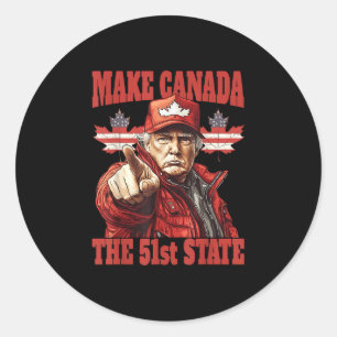 Funny Make Canada 51st State Classic Round Sticker