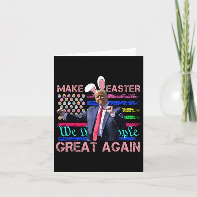 Funny Make Easter Great Again Trump Dancing Easter Card (Front)