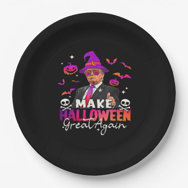 Funny  Make Halloween Great Again Paper Plate (Front)
