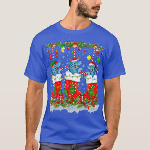 Funny Mako Shark In Xmas Socks Lights Mako Shark C T-Shirt