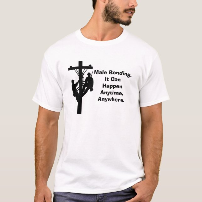 Funny Male Bonding Lineman Silhouette T-Shirt (Front)