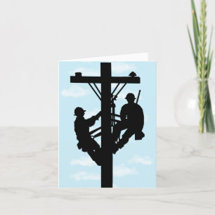 Funny Male Bonding Men on A Pole Greeting Card