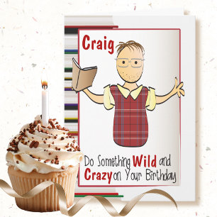 Funny Male Cartoon Book Worm Snarky Birthday Card