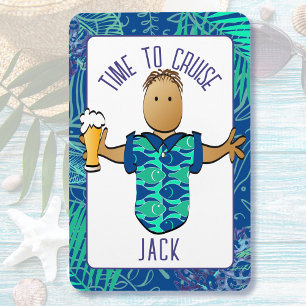 Funny Male Cartoon Vacation Beer Ethnic Cruise  Magnet