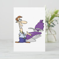 Funny Male Dentist and Purple Dental Chair
