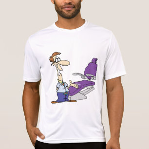 Funny Male Dentist and Purple Dental Chair T-Shirt
