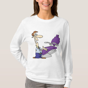 Funny Male Dentist and Purple Dental Chair T-Shirt